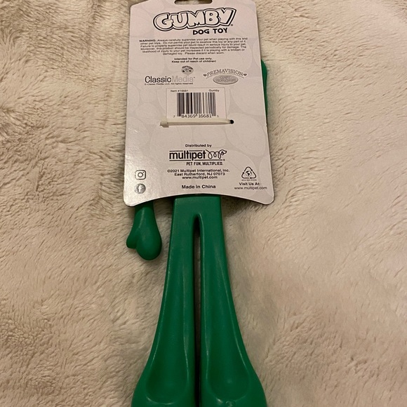Gumby Flexible Rubber 9" Green Dog Chew Toy from Multipet International NWT - Picture 4 of 4